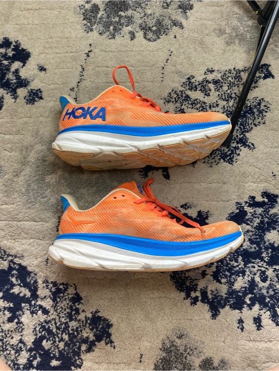Hoka Other - Men’s Hoka Orange Running Shoes with Blue Highlights